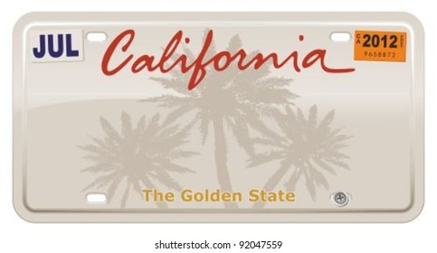 California license plate.