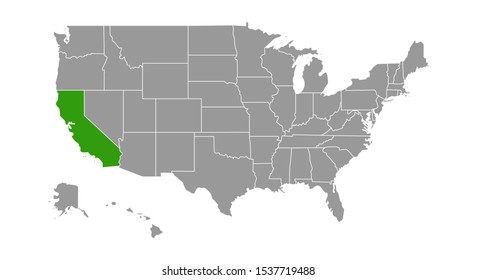 California Locate Map. Vector illustration.