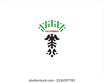 DISEÑO DE LOGOTIPOS DE CALIFORNIA, VECTOR, ICONO, ILUSTRACIÓN PLANTILLA AISLADA. 