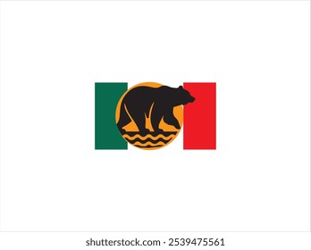 Diseño de logotipo de California, Vector, ícono, ilustración y diseño de Plantilla aislado .
