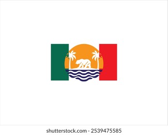 Design de logotipo da Califórnia, vetor, ícone, ilustração e design de modelo isolado.