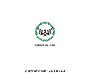 California logo design ,vector ,line art , illustration and isolate template which contain the brand name or identity .