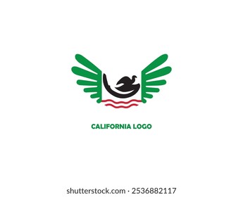 California logo design ,vector ,line art , illustration and isolate template which contain the brand name or identity .