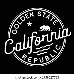 California Logo. Golden State Design Template. Vector And Illustration. 