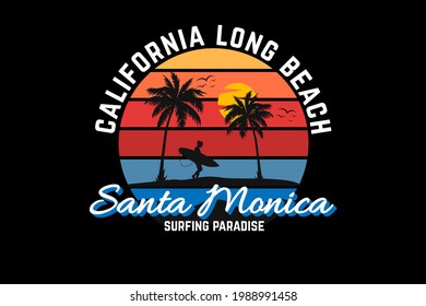 California Long Beach Silhouette Design Stock Vector (Royalty Free ...