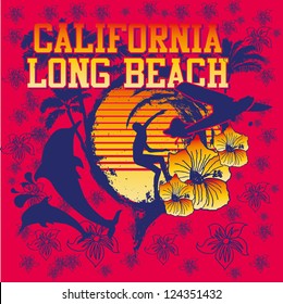 California Long Beach Vector Art