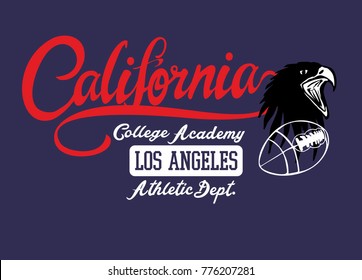 California Los Angeles American Eagle Football ball  graphic design vector art