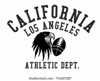 California Los Angeles American Eagle Football ball  graphic design vector art