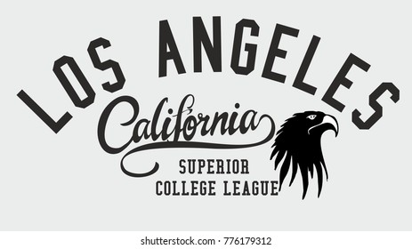 California Los Angeles Athletic College Academy, Eagle head printing , embroidery graphic design vector art artwork