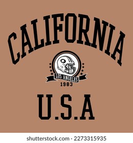 California los angeles ca la college athletic helmet rennen für T-Shirt