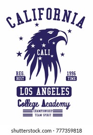 California Los Angeles College Academy  American Football ball, American Tattoo tribal Eagle Embroidery and printing graphic design vector artwork