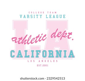 California Los Angeles College verschiedene Vintage Typografie. Vektorgrafik-Design für Modegrafiken, T-Shirts, Drucke, Poster, Geschenke.