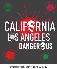 California Los Angeles coronavirus pandemic graphic design vector art