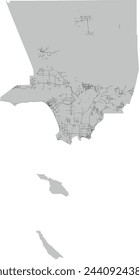 California Los Angeles County Map with Bikelanes
