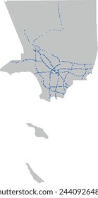 California Los Angeles County Map with Freeway Exits