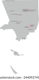 California Los Angeles County Map with Manufacturing