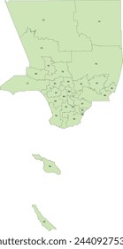 California Los Angeles County Map with State Assembly Districts (2021)