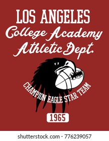 California Los angeles Eagle college team graphic design vector art