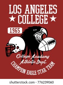 California Los angeles Eagle college team graphic design vector art