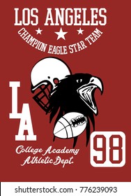 California Los angeles Eagle college team graphic design vector art