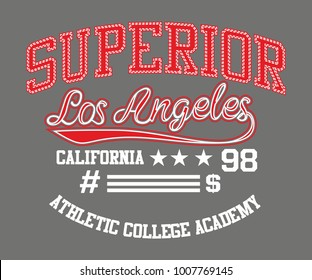 California Los angeles graphic design vector art