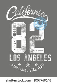 California Los angeles graphic design vector art
