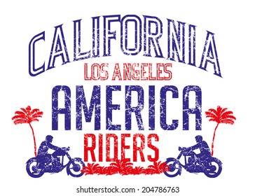 california los angeles motor rider vector art