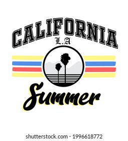 california los angeles with palm tree silhouette