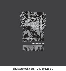 California Los Angeles palm tree beach summer typography t shirt design poster