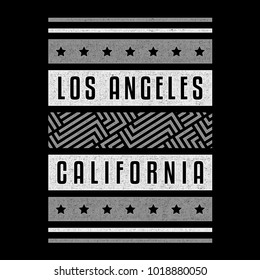 California. Los Angeles. Retro grunge print. Vintage poster. Design for t-shirt.