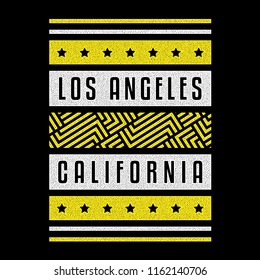 California. Los Angeles. Retro grunge print. Vintage poster. Design for t-shirt.
