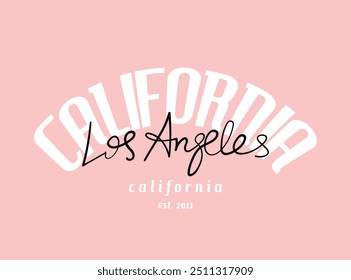 California Los Angeles retro vintage quote typography. Vector illustration design