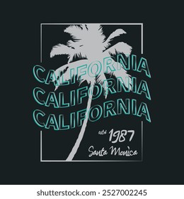 California los angeles santa monica illustration and typography, perfect for t-shirts, hoodies, prints etc.