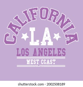 California Los Angeles slogan vector illustration for t-shirt and other uses