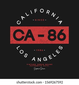 California, Los Angeles t-shirt design. Athletic apparel print, typography graphics for tee shirt with grunge. Vector illustration.