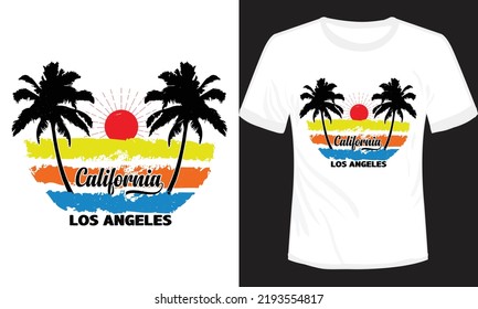 California Los Angeles T-shirt Design Vector Illustration