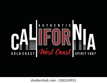 California los angeles typography graphic design, for t-shirt prints, vector illustration