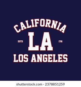 california los angeles typography text for t shirt or poster design