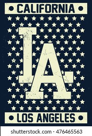 California - Los Angeles typography, t-shirt graphics, vectors