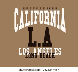 California Los Angeles Urban College Slogan Vektor-Illustration für T-Shirt und andere Verwendungen