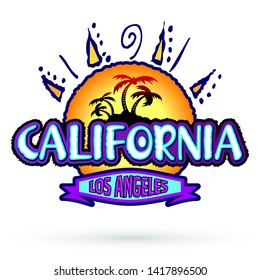 California Los Angeles, vector badge emblem design