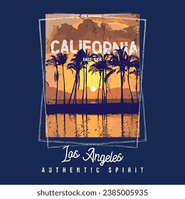 California, Los Angeles vector illustration for t-shirts and other uses. vintage print artwork. r graphic print design for t-shirt print, poster, sticker, background, and other uses. Summer vibes.