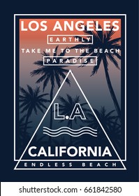 California, Los Angeles vector illustration for t-shirt and other uses.