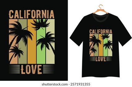 California love, from California Paris typography slogan text print,  t-shirt design, eryngium. Vector illustration. t-shirt design