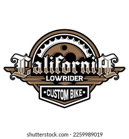 california, lowrider, low, rider, custom bike, logo vector art