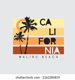 California, malibu beach illustration typography. perfect for t shirt design