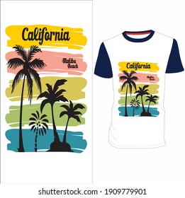 California Malibu T shirt Design