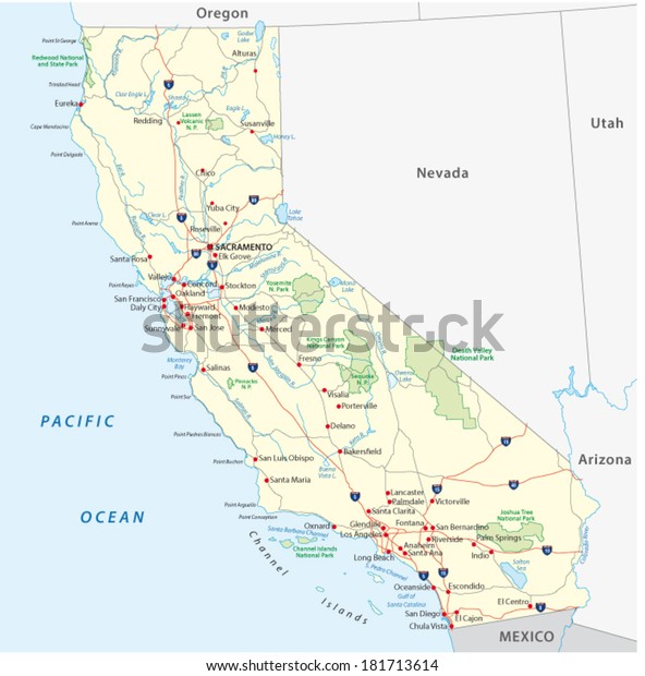 California Map Stock Vector (Royalty Free) 181713614