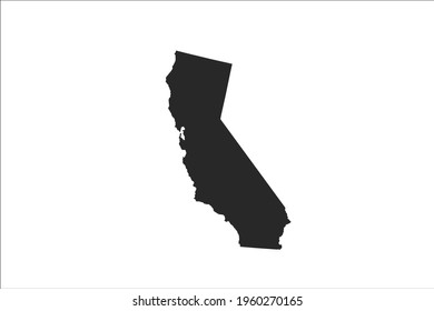 CALIFORNIA Map black Color on White Backgound