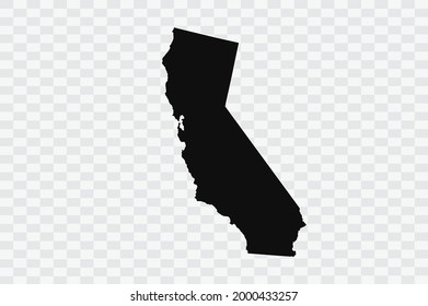 CALIFORNIA Map black Color on Backgound png